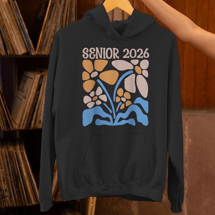 Senior 2026 Retro Groovy Flowers Graduation Unisex Hoodie