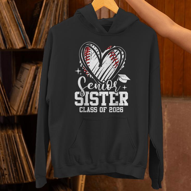 Senior Sister Class Of 2026 Baseball Graduation Heart Unisex Hoodie