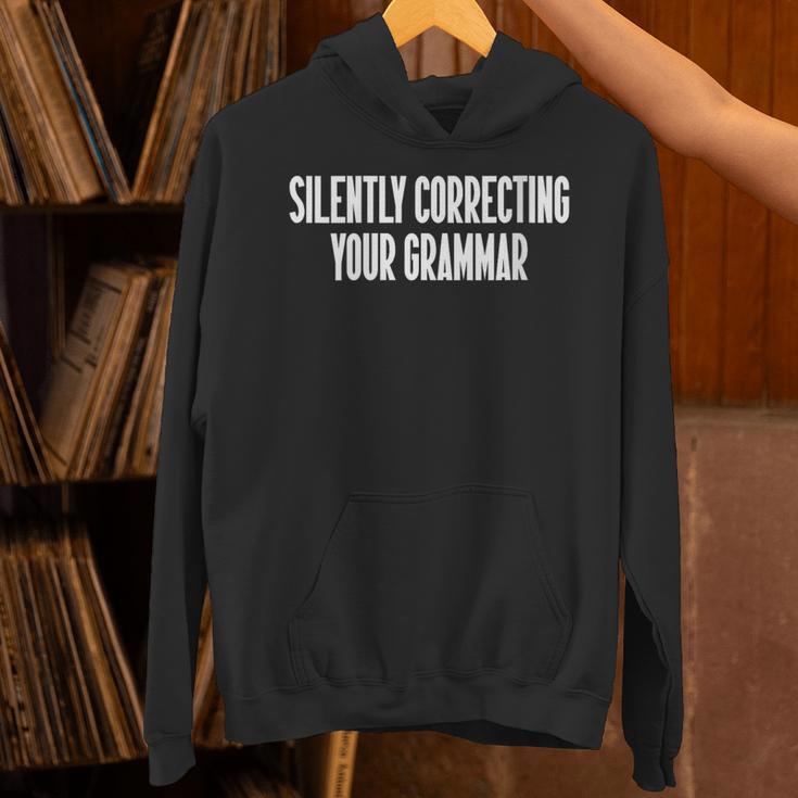 Silently Correcting Your Grammar Introvert Unisex Hoodie Silently Correcting Your Grammar Introvert Unisex Hoodie