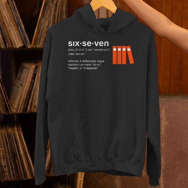 Six Seven Meme Reading Book Lover 6-7 67 Definition Unisex Hoodie
