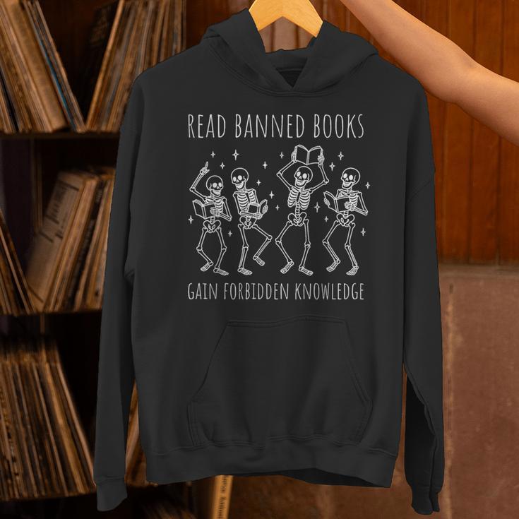 Skeleton Read Banned Books Gain Forbidden Knowledge Unisex Hoodie Skeleton Read Banned Books Gain Forbidden Knowledge Unisex Hoodie