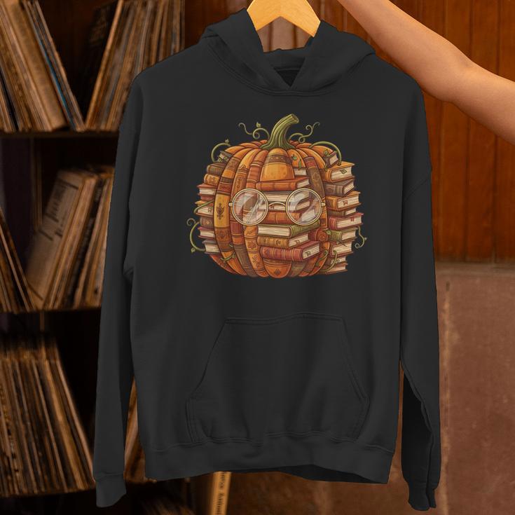 Smart Book Pumpkin Retro Fall Teacher Reading Halloween Unisex Hoodie