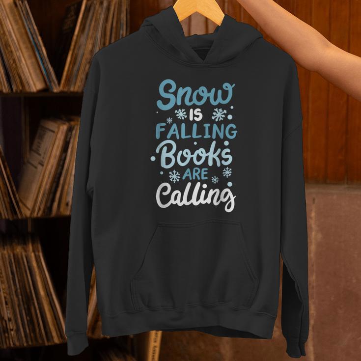 Snow Is Falling Books Are Calling Unisex Hoodie
