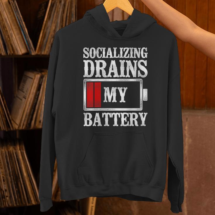 Socializing Drains My Battery Introvert Unisex Hoodie Socializing Drains My Battery Introvert Unisex Hoodie