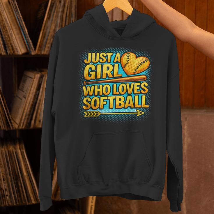 Softball Just A Girl Comic Book Style Graphic For Teens Unisex Hoodie Softball Just A Girl Comic Book Style Graphic For Teens Unisex Hoodie