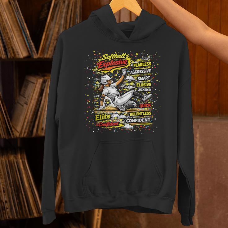 Softball Slider Pop Comic Book Art Best Traits Fast Elite Unisex Hoodie