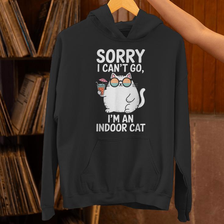 Sorry I Can’t Go I’m An Indoor Cat Introvert Cat Unisex Hoodie