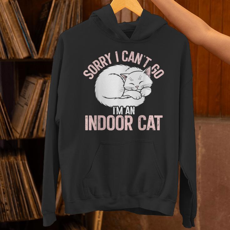 Sorry I Can't Go I'm An Indoor Cat Lazy Humor Introvert Cat Unisex Hoodie Sorry I Can't Go I'm An Indoor Cat Lazy Humor Introvert Cat Unisex Hoodie