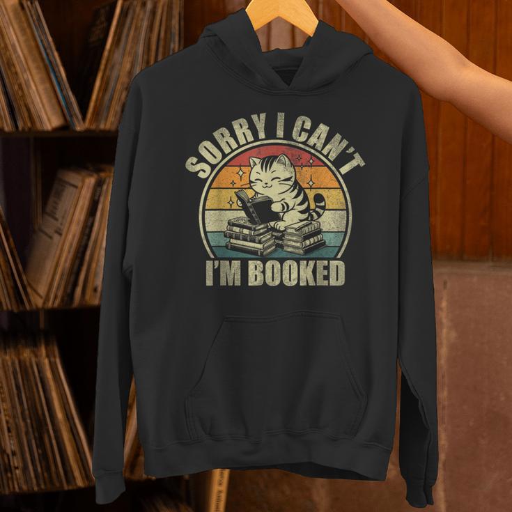 Sorry I Can't I'm Booked Reading For Cat Lover For Men Women Unisex Hoodie Sorry I Can't I'm Booked Reading For Cat Lover For Men Women Unisex Hoodie
