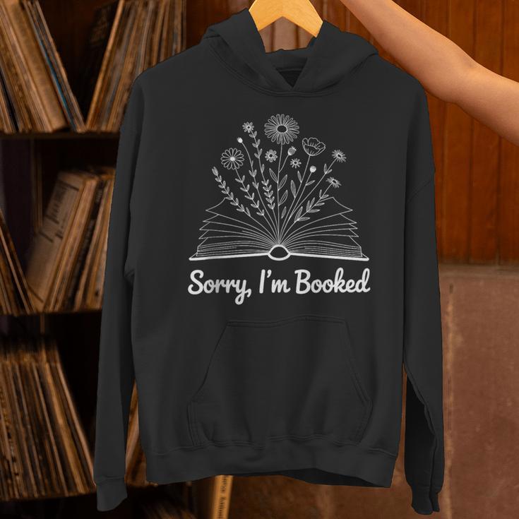 Sorry I'm Booked Floral Book Love Cozy Bookworm Reading Unisex Hoodie Sorry I'm Booked Floral Book Love Cozy Bookworm Reading Unisex Hoodie