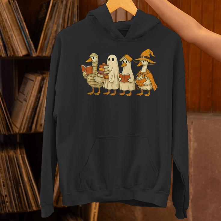Spooky Halloween Book Lover Halloween Reading Goose Unisex Hoodie