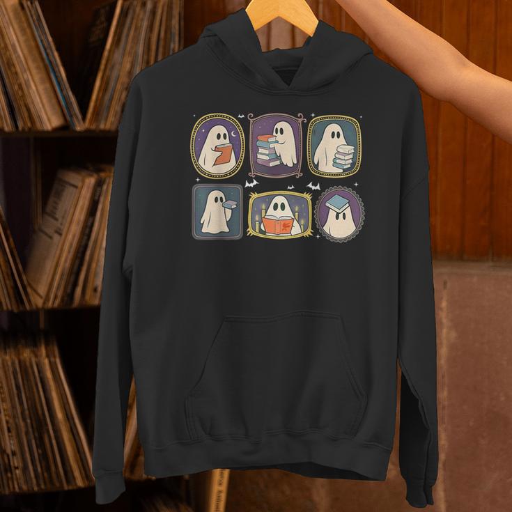 Spooky Teacher Halloween Ghost Reading Book Trick Or Treat Unisex Hoodie