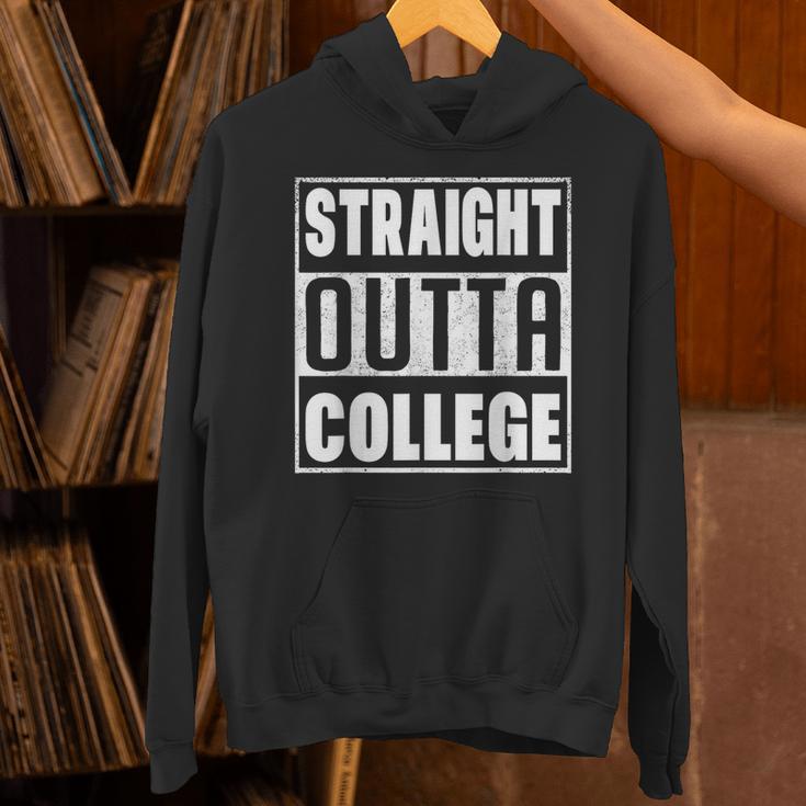 Straight Outta College Graduate Graduation 2025 Grad Men Unisex Hoodie