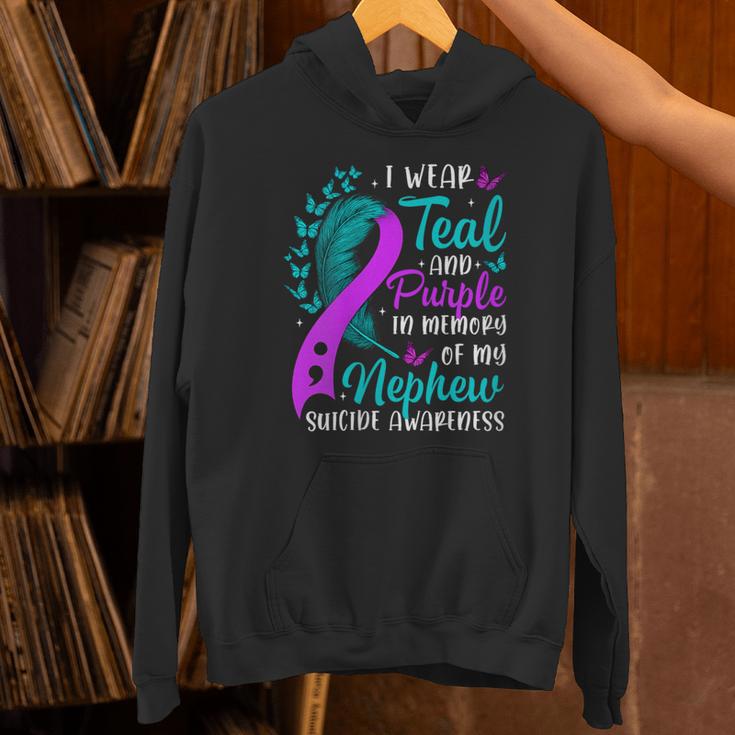 Suicide Awareness I Wear Teal Purple In Memory Of My Nephew Unisex Hoodie