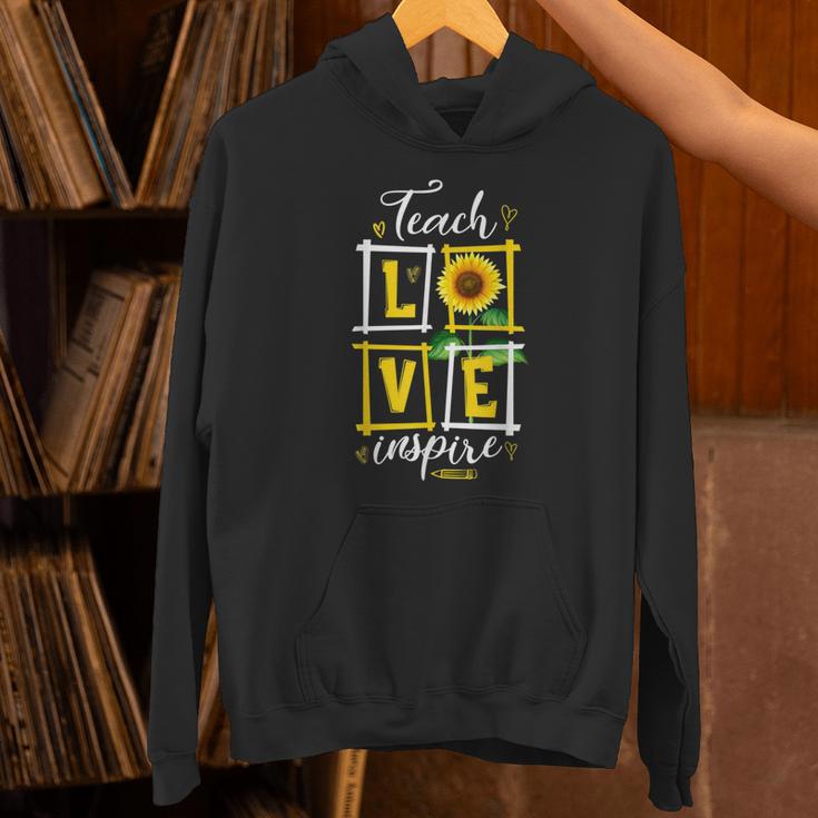 Sunflower Teach Love Inspire Cool Graduation Teacher School Unisex Hoodie
