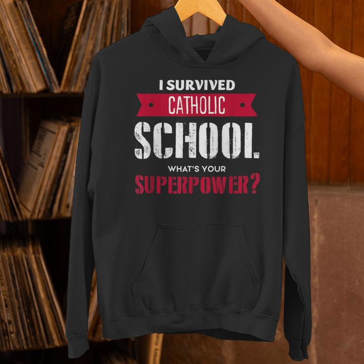 I Survived Catholic School Shirt Catholic Graduation Unisex Hoodie