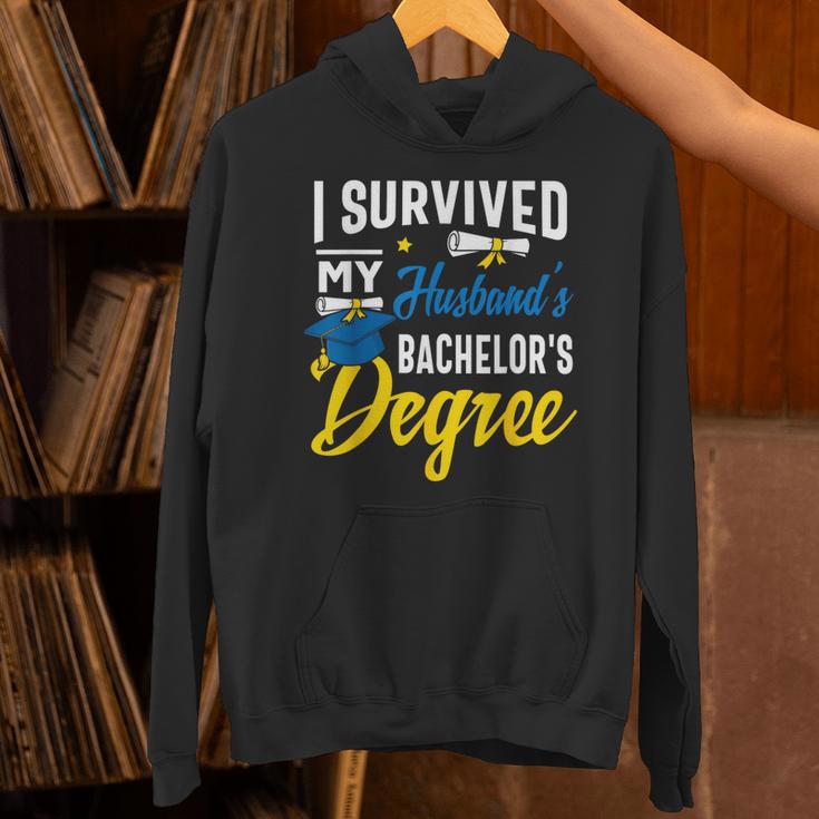 i Survived My Husbands Bachelors Degree Graduation Gifts Unisex Hoodie