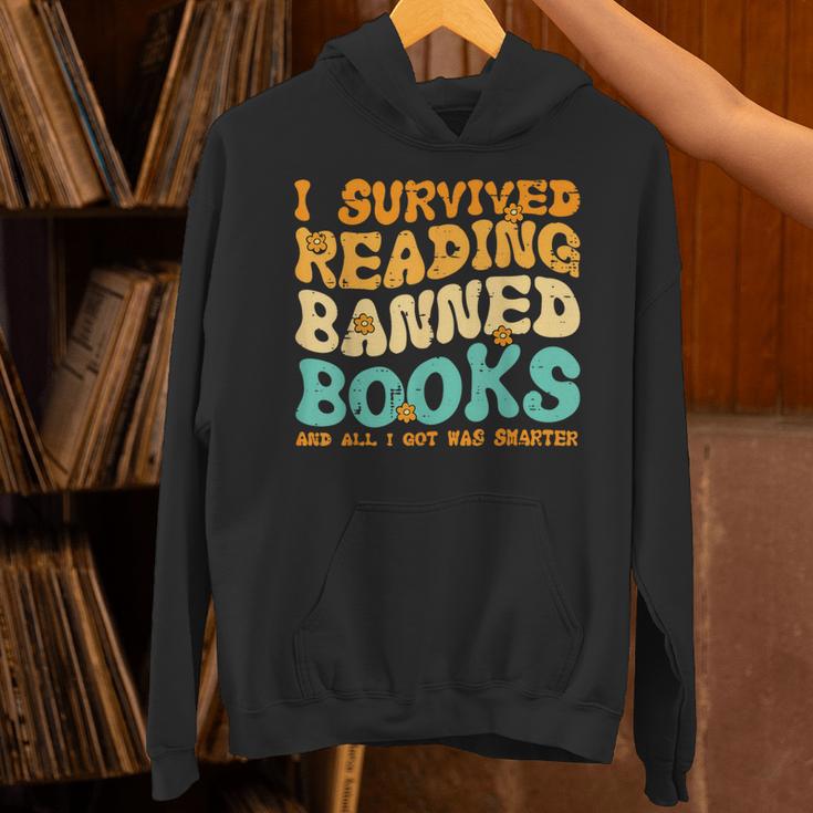 I Survived Reading Banned Books Read Librarian Men Women Unisex Hoodie