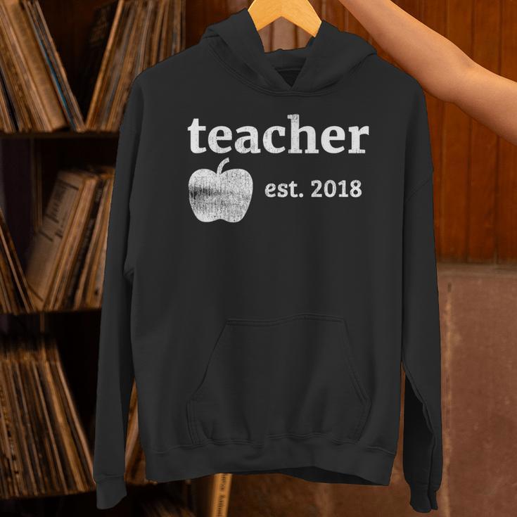 Teacher Est 2018 Vintage Graduation Unisex Hoodie