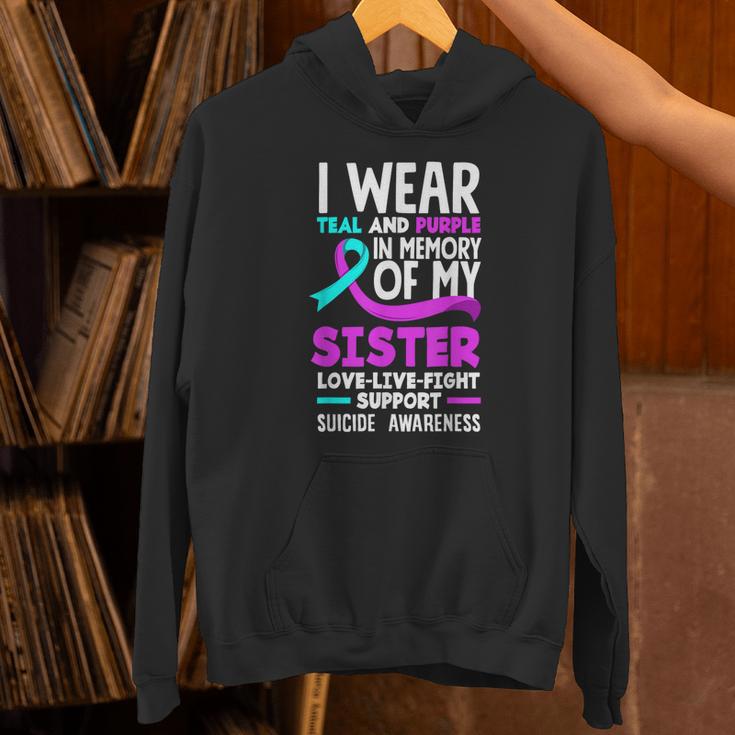 Teal & Purple In Memory Of My Sister Suicide Prevention Unisex Hoodie Teal & Purple In Memory Of My Sister Suicide Prevention Unisex Hoodie