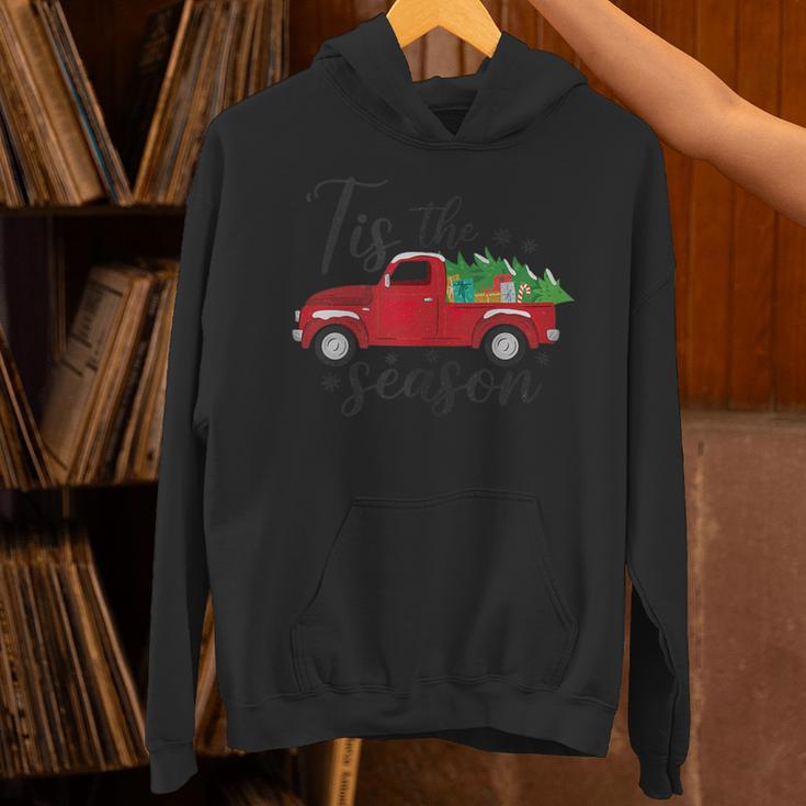 Tis The Season Holiday Nostalgia Red Truck Unisex Hoodie Tis The Season Holiday Nostalgia Red Truck Unisex Hoodie