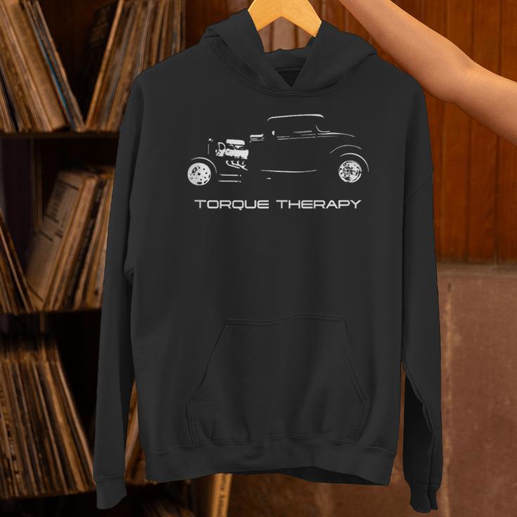 Torque Therapy Automotive Nostalgia Vintage Hotrod Car Unisex Hoodie