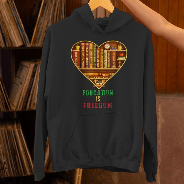 History Education Is Freedom Books Black History Heart Unisex Hoodie