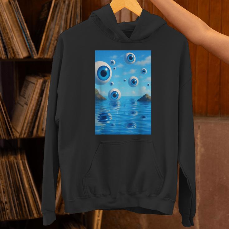Trippy Weirdcore Frutiger Aero Surreal Eyeballs Y2K Unisex Hoodie