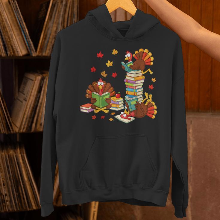 Turkey Reading Books Fall Librarian Book Lover Teacher Kids Unisex Hoodie Turkey Reading Books Fall Librarian Book Lover Teacher Kids Unisex Hoodie