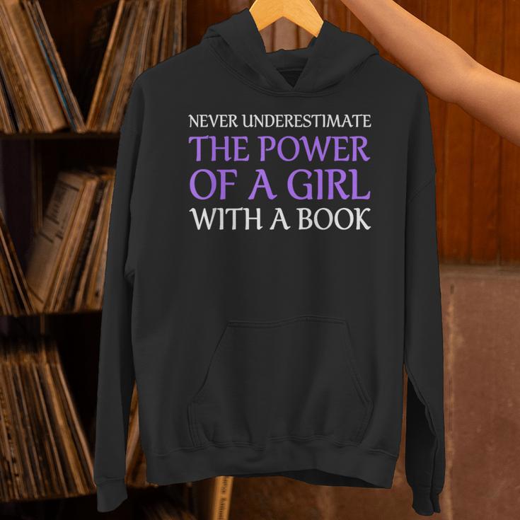 Never Underestimate Girl With A Book Women Inspiration Quote Unisex Hoodie