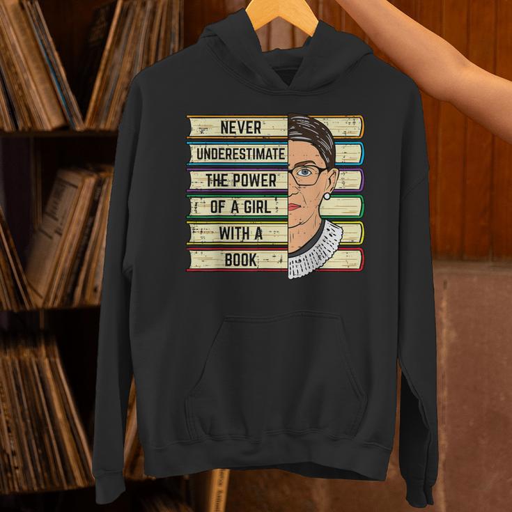 Never Underestimate Girl Read Book Reading Librarian Women Unisex Hoodie