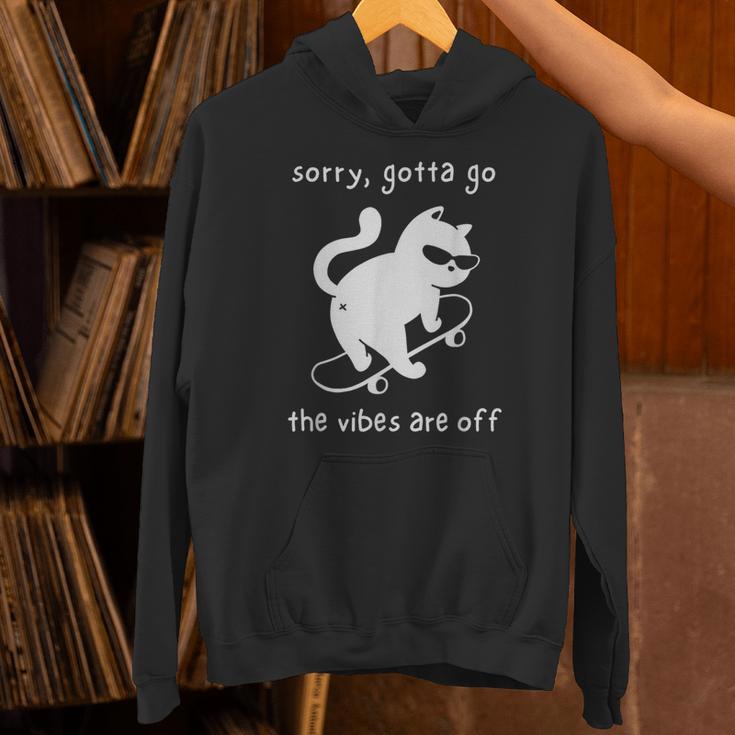 Vibes Are Off Cat Skateboard Introvert Sarcastic Humor Unisex Hoodie Vibes Are Off Cat Skateboard Introvert Sarcastic Humor Unisex Hoodie