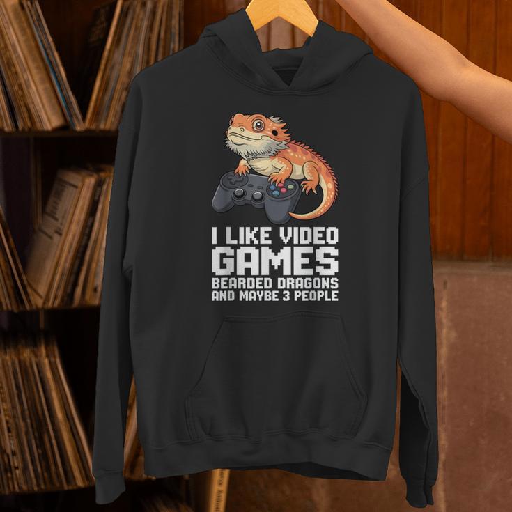 I Like Video Games Bearded Dragon Gamer Introvert Mood Unisex Hoodie