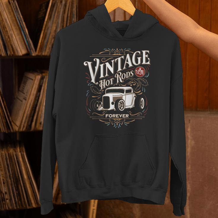 Vintage Hot Rods USA Forever Classic Car Nostalgia Unisex Hoodie
