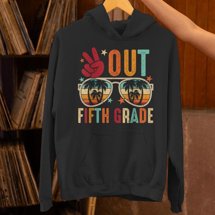 Vintage Peace Out 5th Grade Graduation Last Day Of School Unisex Hoodie