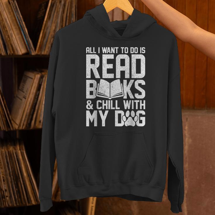 All I Want To Do Is Read Books Reading Dog Lovers Unisex Hoodie
