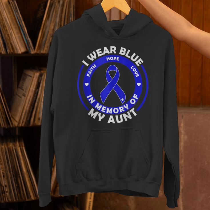 I Wear Blue In Memory Of My Aunt Colon Cancer Awareness Unisex Hoodie
