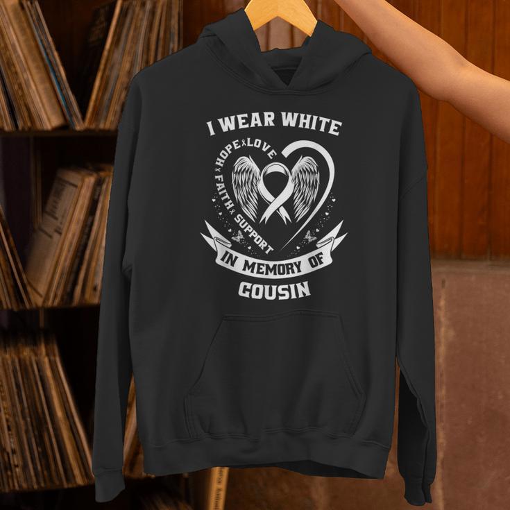 I Wear In Memory Of Cousin Lung Cancer Awareness Unisex Hoodie