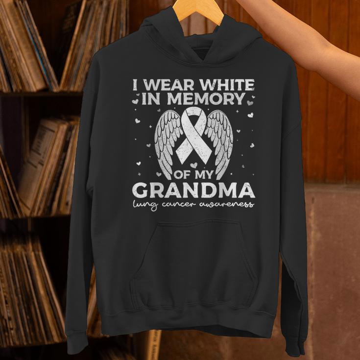 I Wear In Memory Of My Grandma Lung Cancer Awareness Unisex Hoodie I Wear In Memory Of My Grandma Lung Cancer Awareness Unisex Hoodie