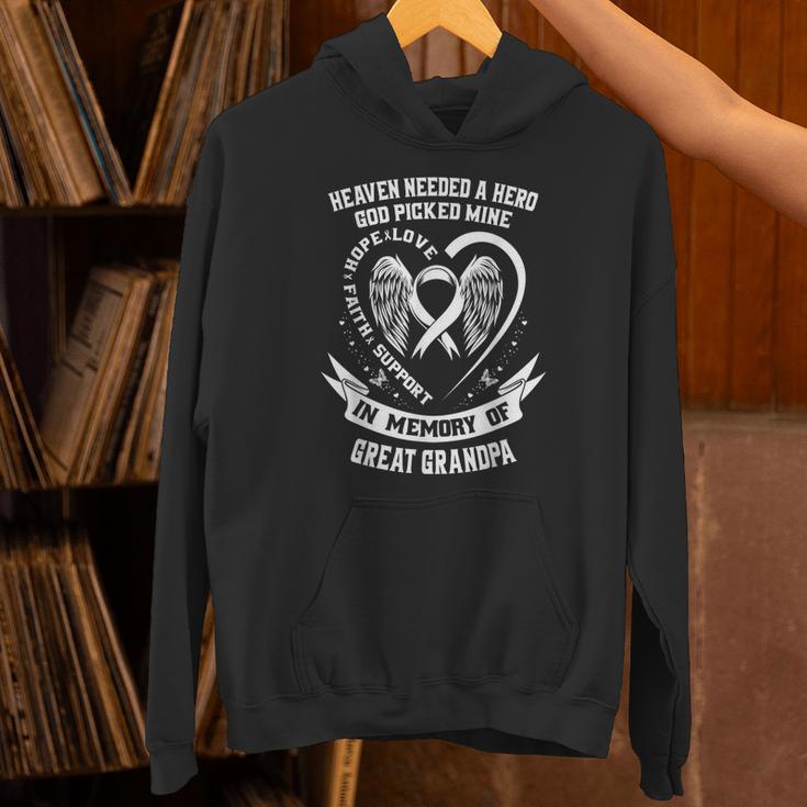 I Wear In Memory Of My Great Grandpa Lung Cancer Unisex Hoodie