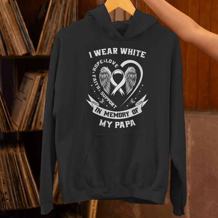 I Wear In Memory Of Papa Lung Cancer Awareness Family Unisex Hoodie