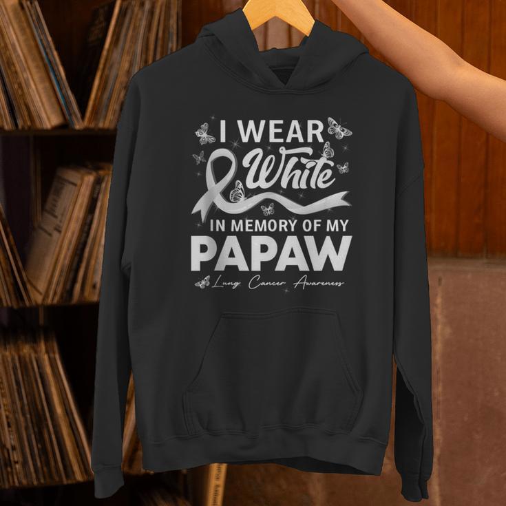 I Wear In Memory Of My Papaw Lung Cancer Unisex Hoodie
