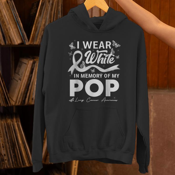 I Wear In Memory Of My Pop Lung Cancer Unisex Hoodie