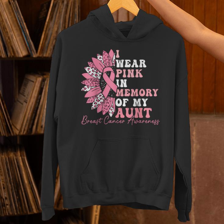 I Wear Pink In Memory Of My Aunt Breast Cancer Pink Ribbon Unisex Hoodie I Wear Pink In Memory Of My Aunt Breast Cancer Pink Ribbon Unisex Hoodie