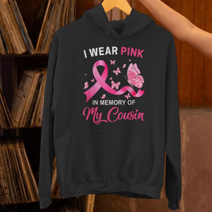 I Wear Pink In Memory Of My Cousin Breast Cancer Awareness Unisex Hoodie