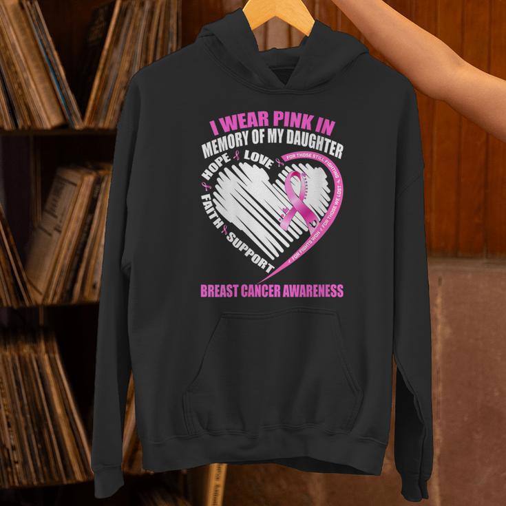 I Wear Pink In Memory Of Daughter Breast Cancer Awareness Unisex Hoodie