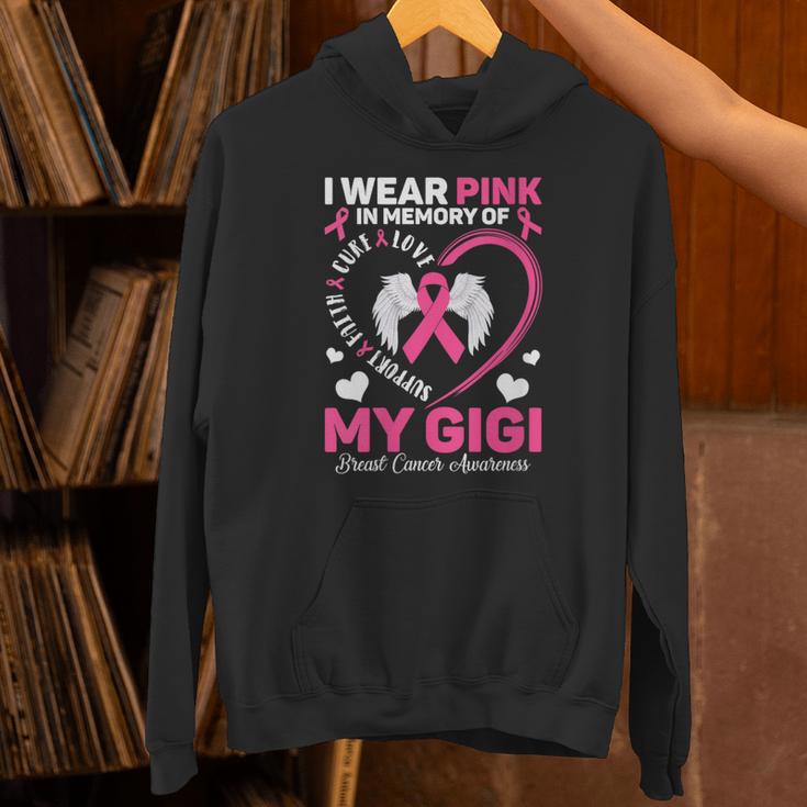 I Wear Pink In Memory Of My Gigi Breast Cancer Awareness Unisex Hoodie