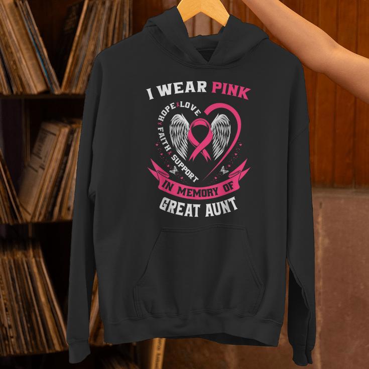 I Wear Pink In Memory Of Great Aunt Breast Cancer Shirts Tee Unisex Hoodie I Wear Pink In Memory Of Great Aunt Breast Cancer Shirts Tee Unisex Hoodie