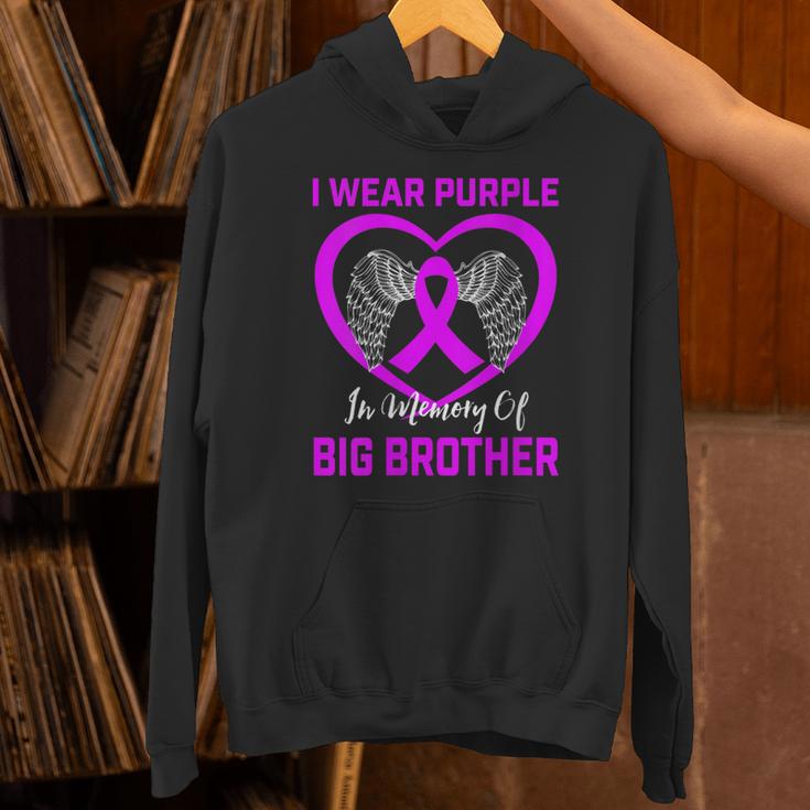 I Wear Purple In Memory Of My Big Brother Alzheimers Graphic Unisex Hoodie
