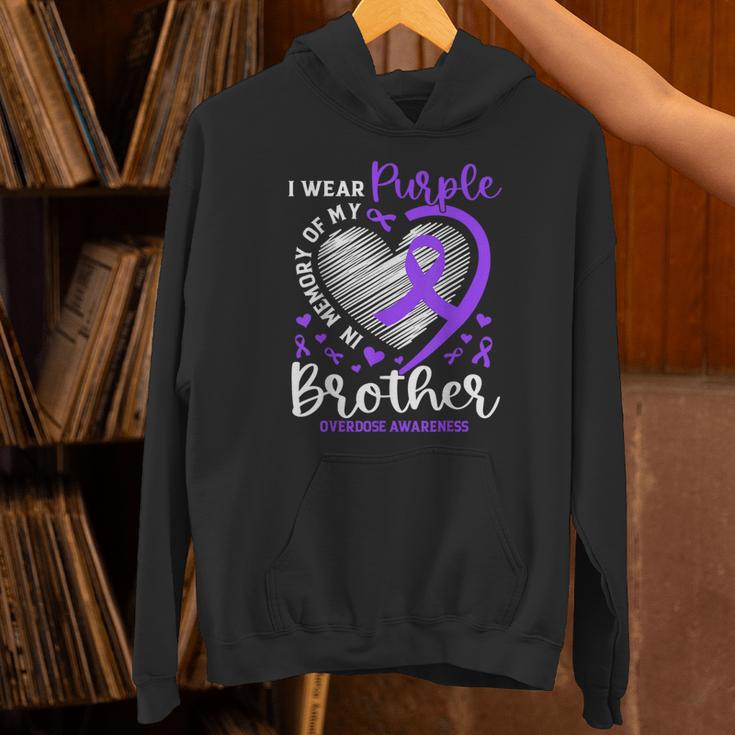 I Wear Purple In Memory Of My Brother Overdose Awareness Unisex Hoodie I Wear Purple In Memory Of My Brother Overdose Awareness Unisex Hoodie